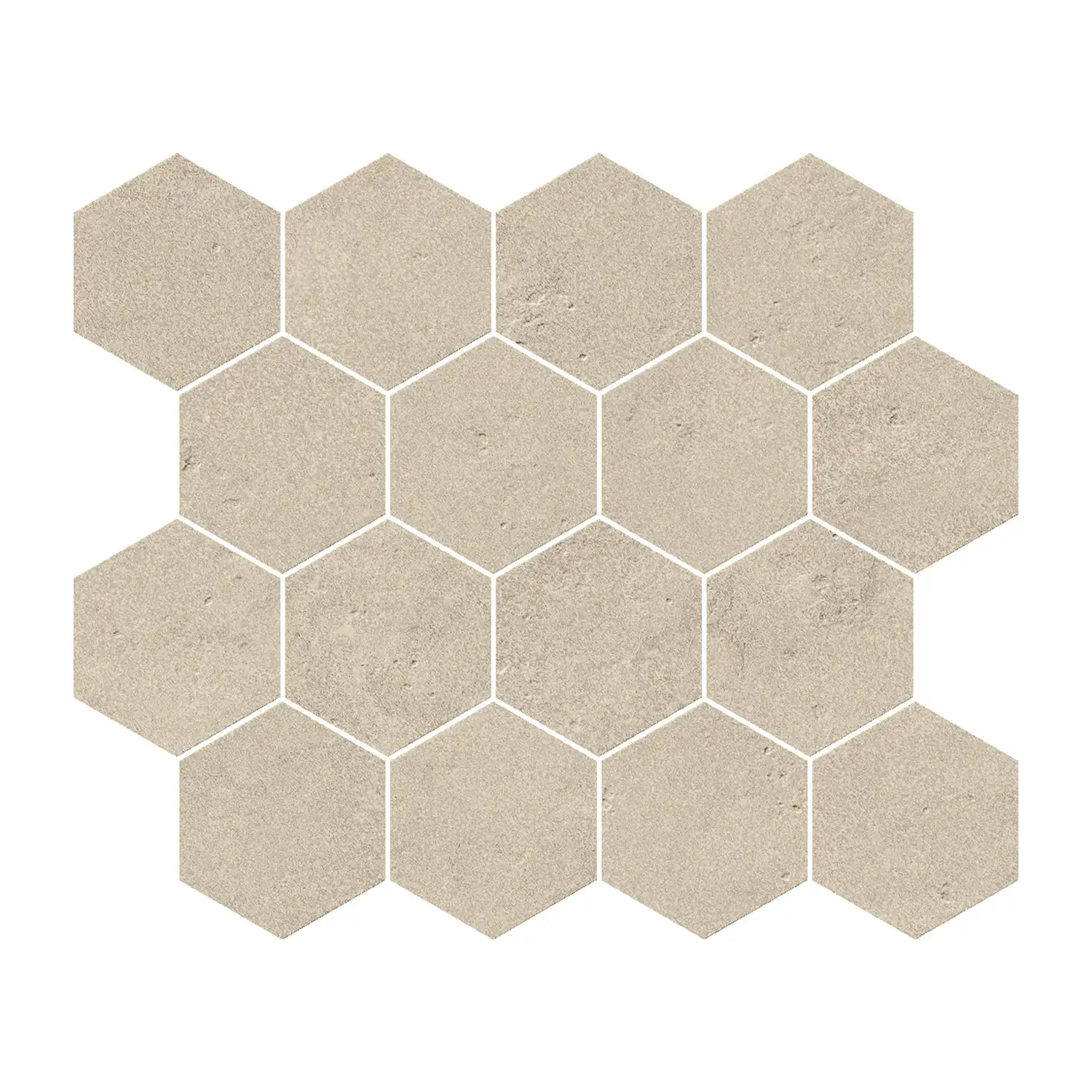 Steinoptik Mosaikfliesen Portland Sabbia Esagona