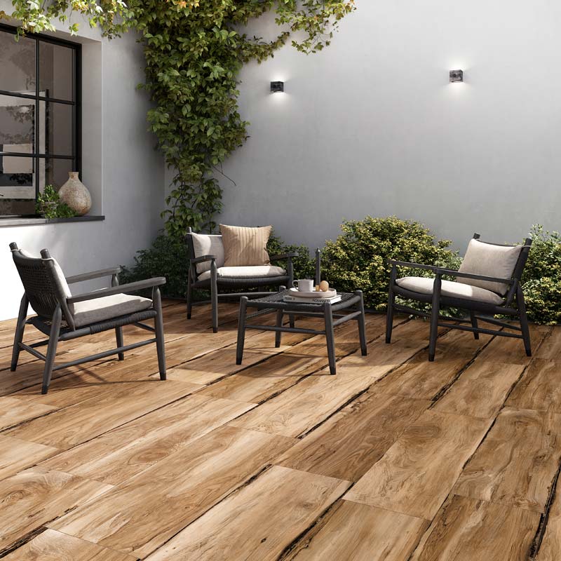 Rondine Sherwood Walnut Terrassenplatte 40 x 120 Holzoptik