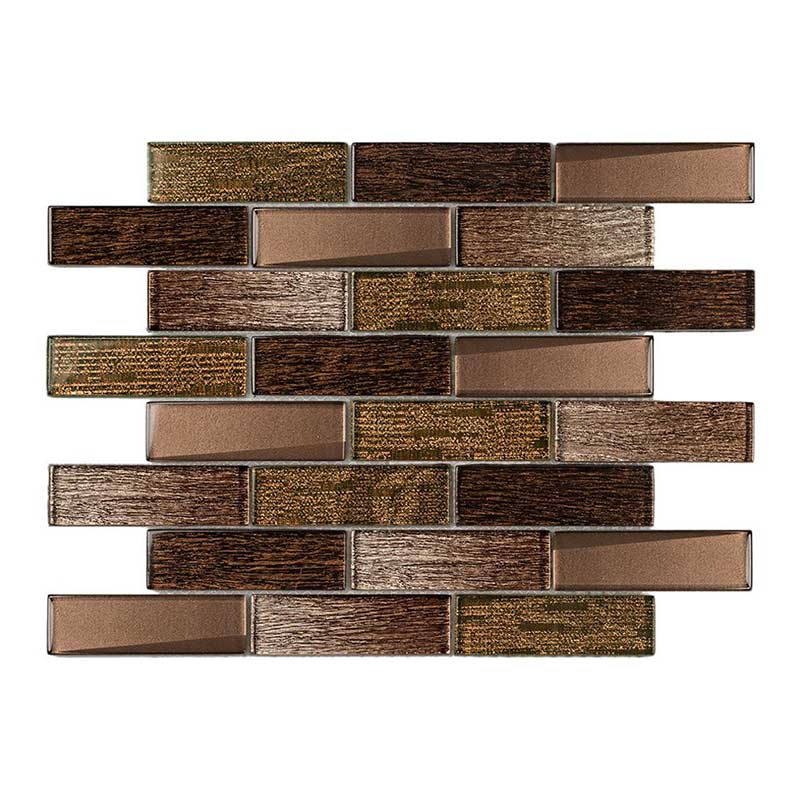 Brick Bisel-1 bronzo 3 cm Muretto Brick Mosaikfliesen