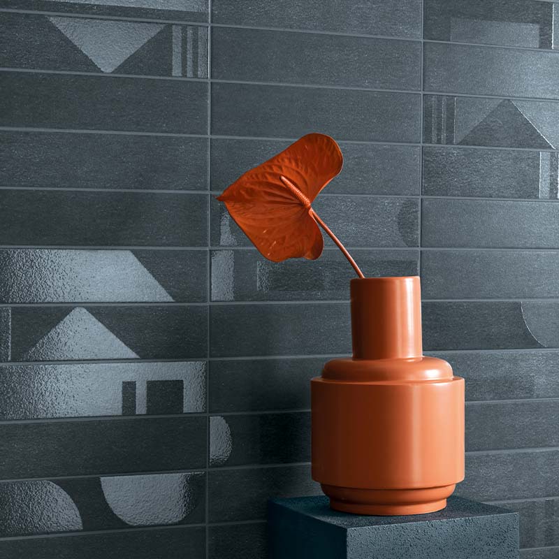 Wandfliese CIR Porta Nuova Bicocca Petrolio Mix 6,5 x 29 cm