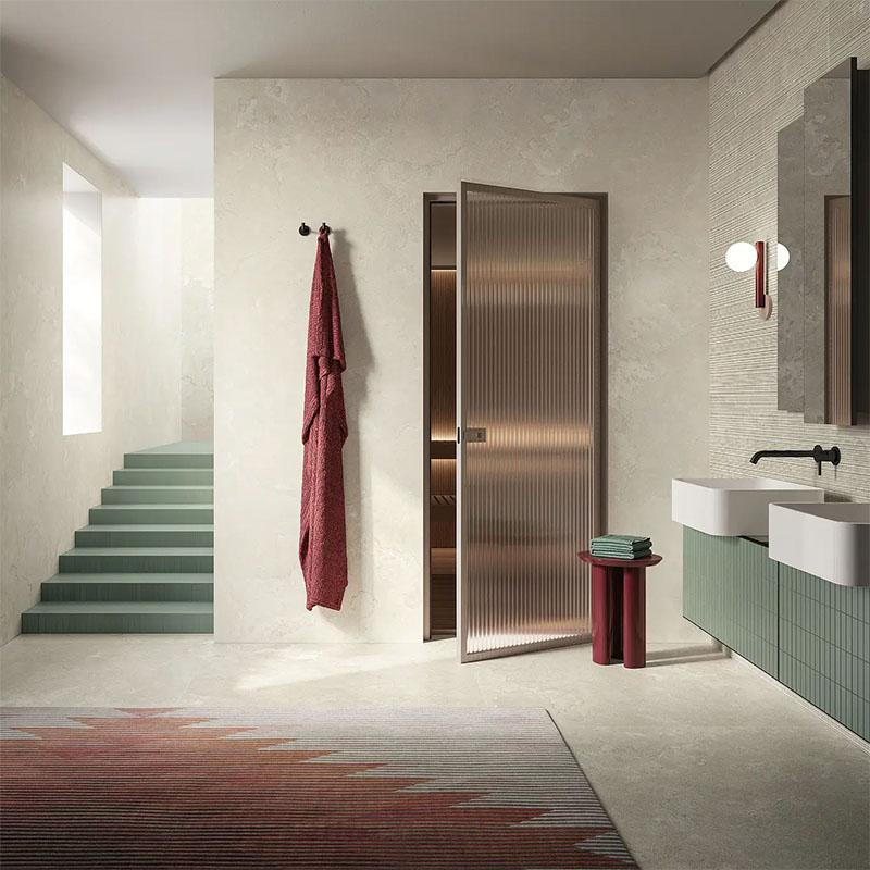 Travertin Fliese Dorset Bianco Cross Cut 120 x 120 cm