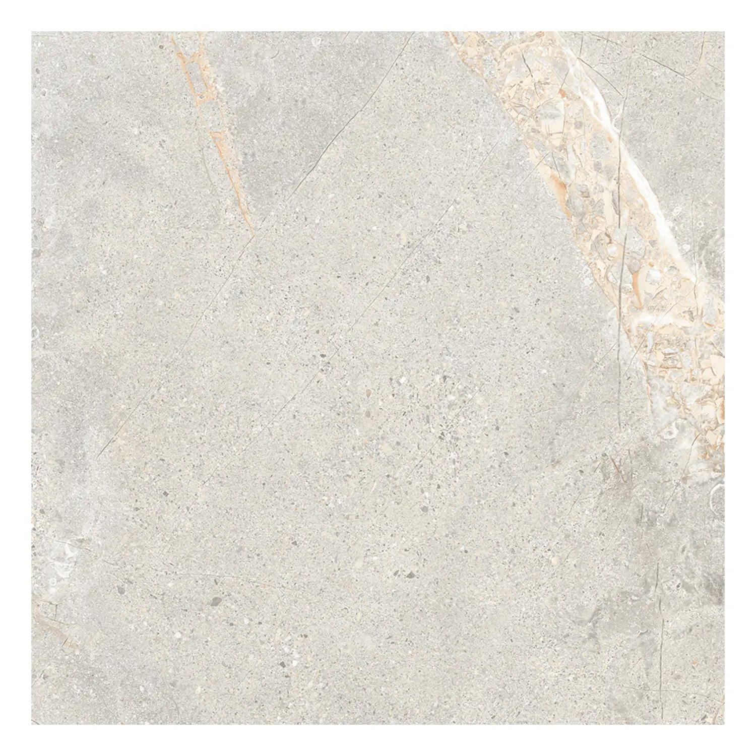 Steinoptik Fliese Crust Light Grey 60 x 60 cm
