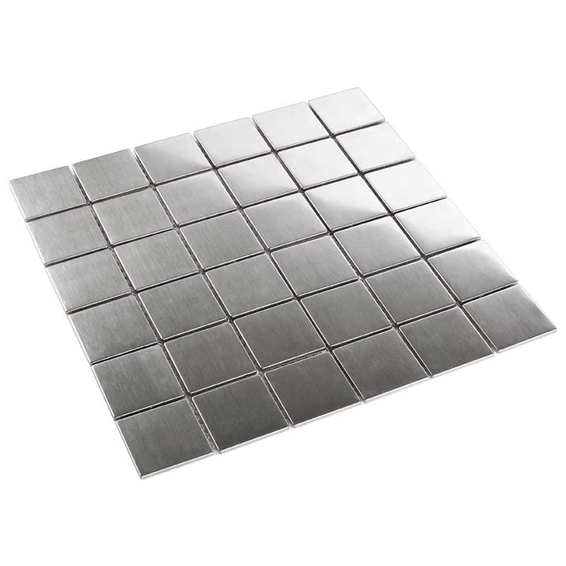 Metall Mosaik Highgrade Silber gebürstet 4,8 x 4,8 cm