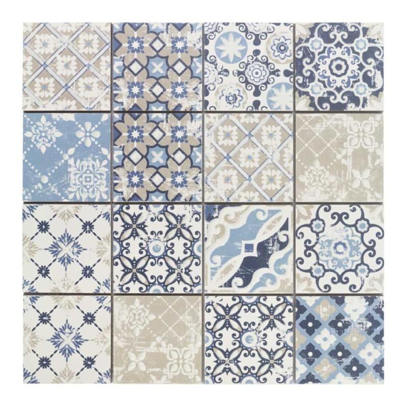 Casa Patchwork-1 azzurro 7,5 x 7,5 cm Mosaikfliesen