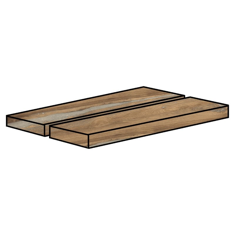 Rondine Infinity Oak 33 x 120 x 4 cm Eck-Stufenplatte SX Holzoptik