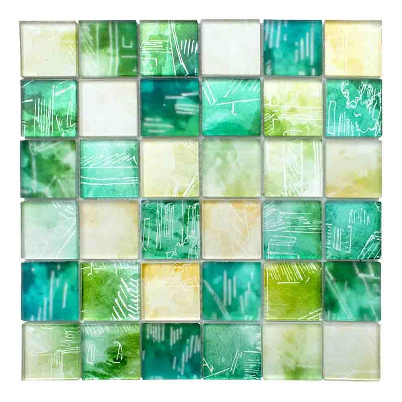 NEON-2 4,8 x 4,8 cm verde glänzend matt Mosaikfliesen