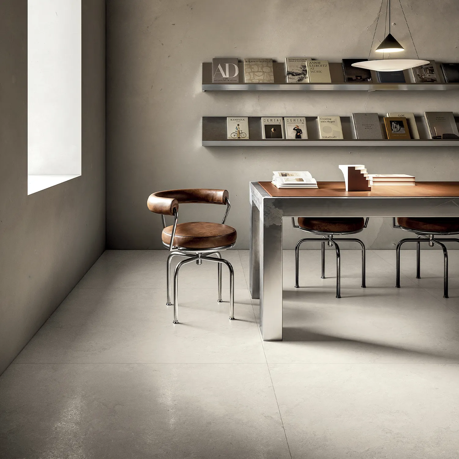 Steinoptik Bodenfliese Portland Bianco 120 x 120 cm