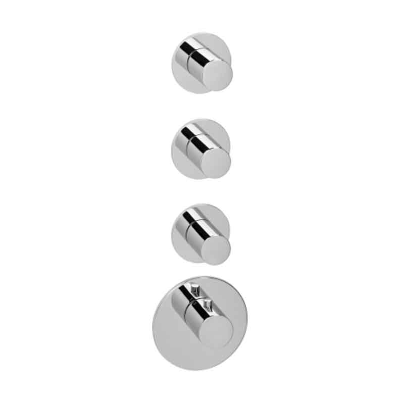 Herzbach Logic XL 3 Farbset für Universal-Thermostat-Modul mit 4 runden Metall-Armaturenblenden