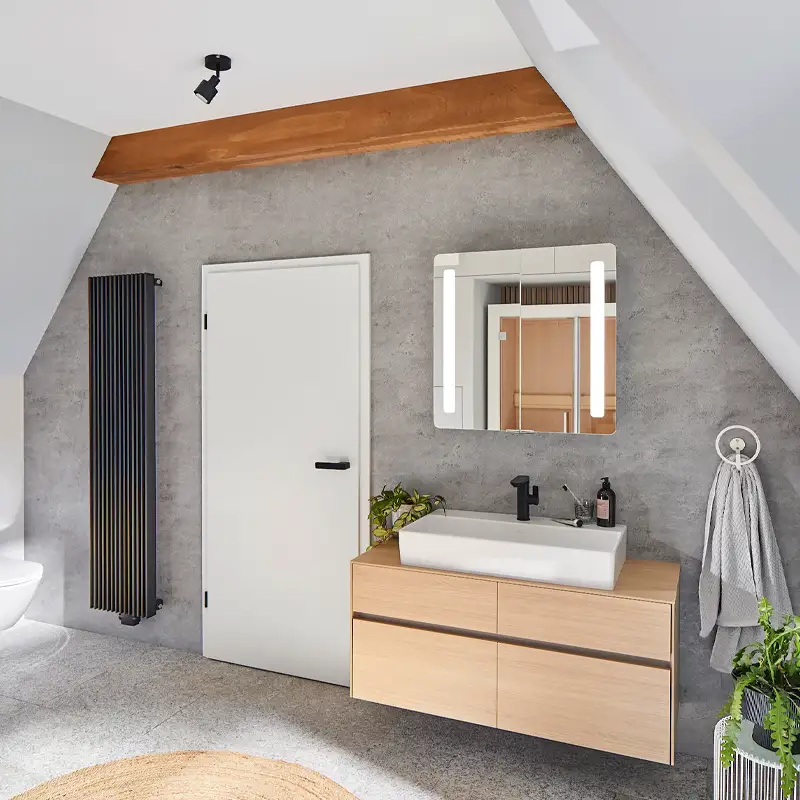 HSK RenoDeco Duschrückwand Feinstein Aschgrau