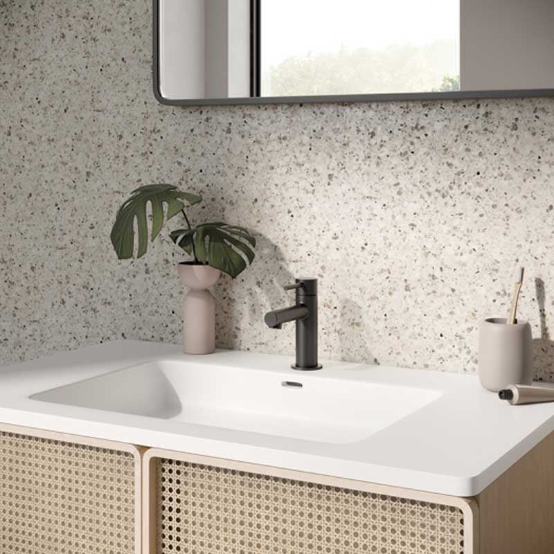 Herzbach Siro Waschtisch-Einlochbatterie M-Size schwarz matt