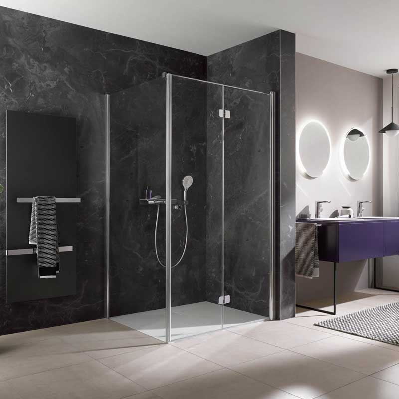 HSK RenoDeco Duschrückwand Mamor Perlato Anthrazit