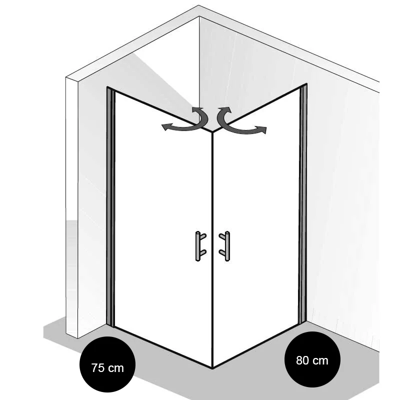 HSK Favorit Nova Eckeinstieg 2 teilig 75 x 80 cm
