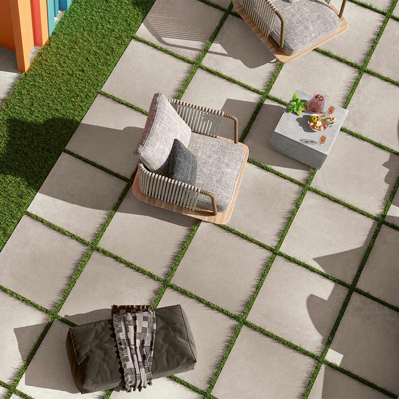 Serenissima Materica Platino Terrassenplatte 80 x 80 cm