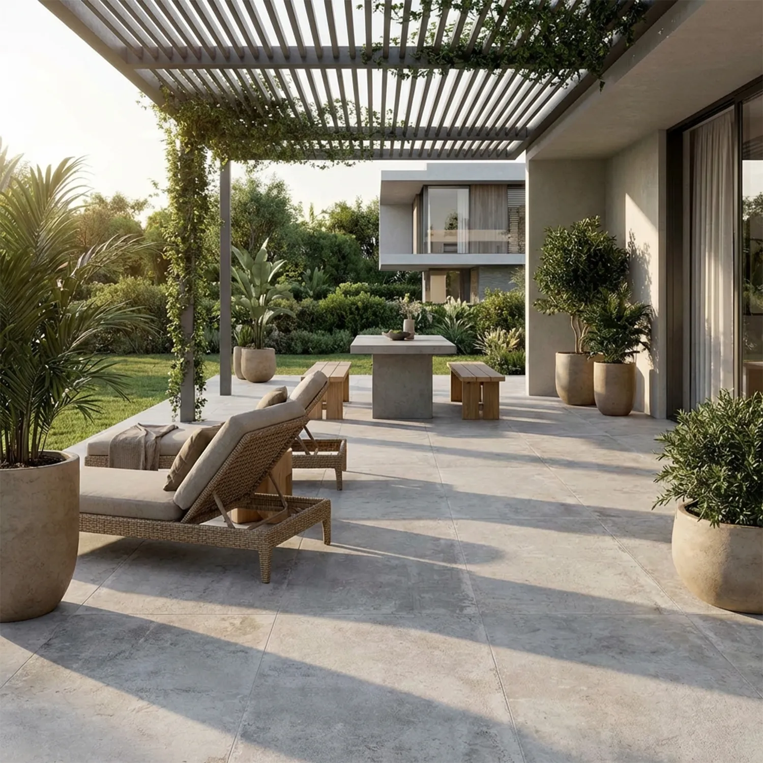 Steinoptik Terrassenplatte Windsor Light Grey 60 x 120 cm