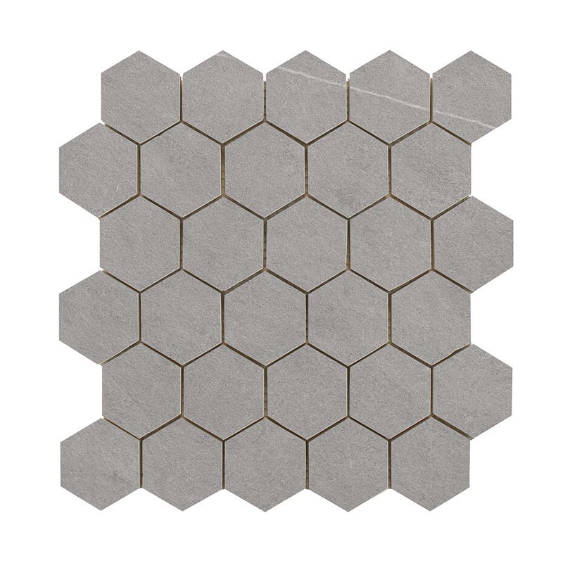 Schieferoptik Mosaikfliesen Overland Greige Hexagon