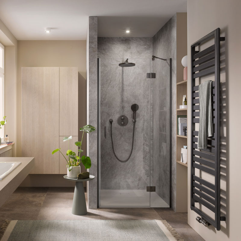 HSK RenoDeco Duschrückwand Naturstein, Silber-Grau