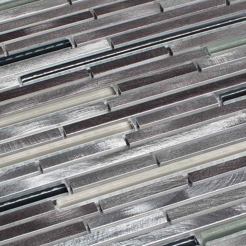 Renegade Metall Glas Mosaik Aluminium Grau Mix Stäbe