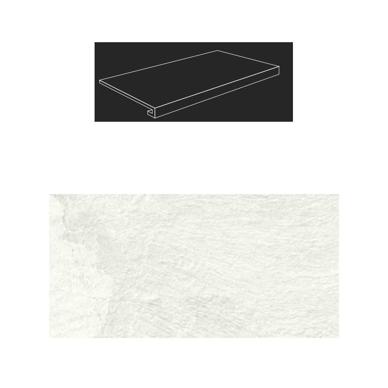gazzini Slide White Stufenplatte Gradino 40 x 80 cm