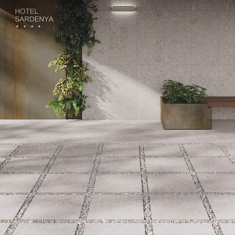 Terrazzo Optik Terrassenplatte Reload Grey 60 x 60 cm