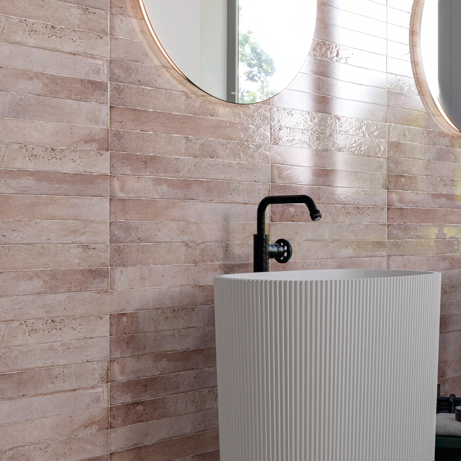 Wandfliese Brick Genesi Pink 4,8 x 45 cm