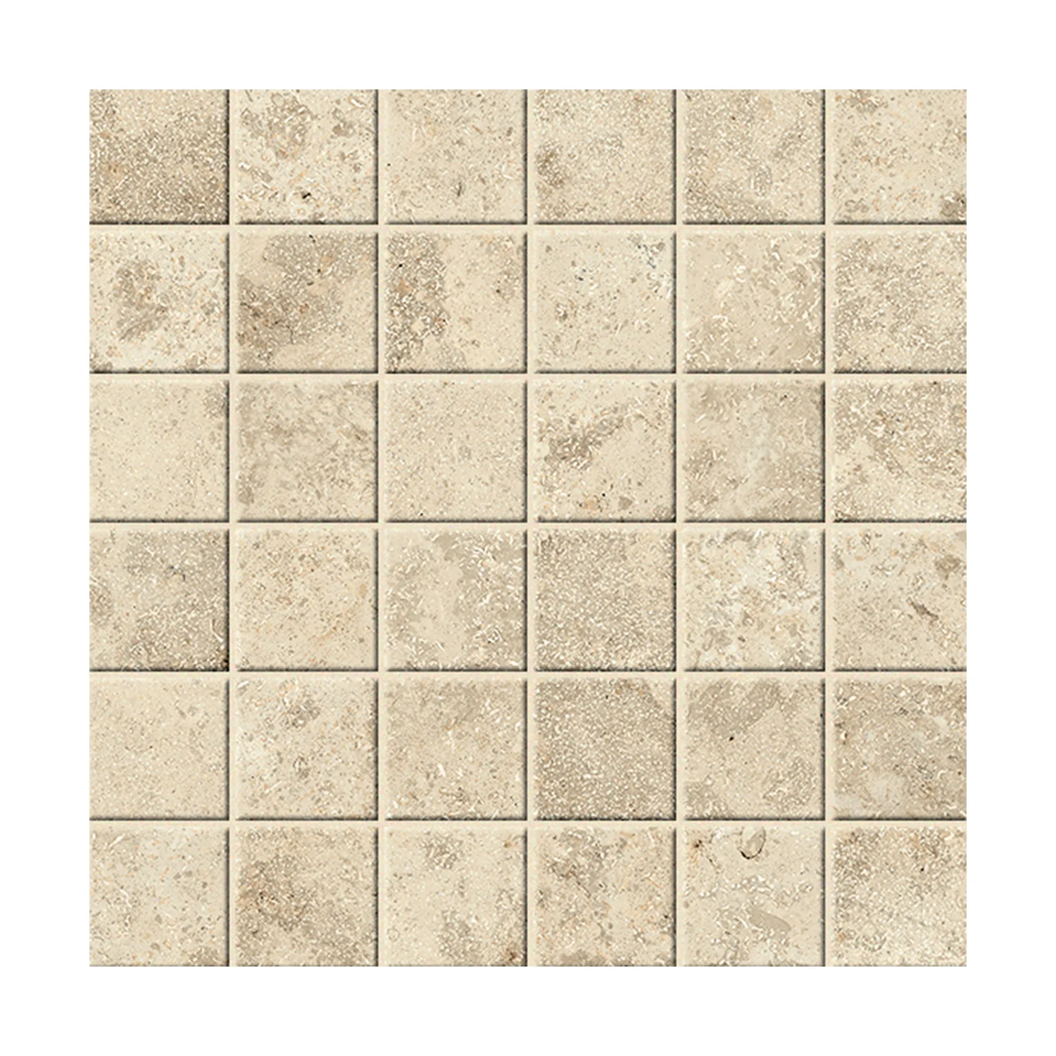 Steinoptik Mosaikfliesen Jurassic Jorstone Beige 3D 5 x 5 cm