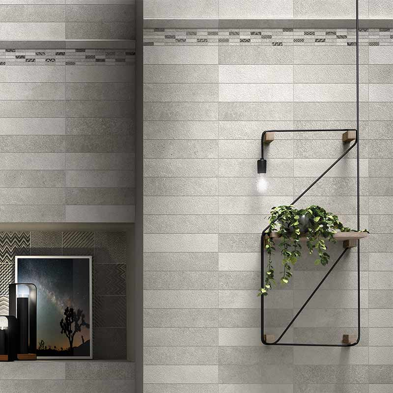 gazzini Essential Grey Listello Steel 7 x 30 cm Bordüre