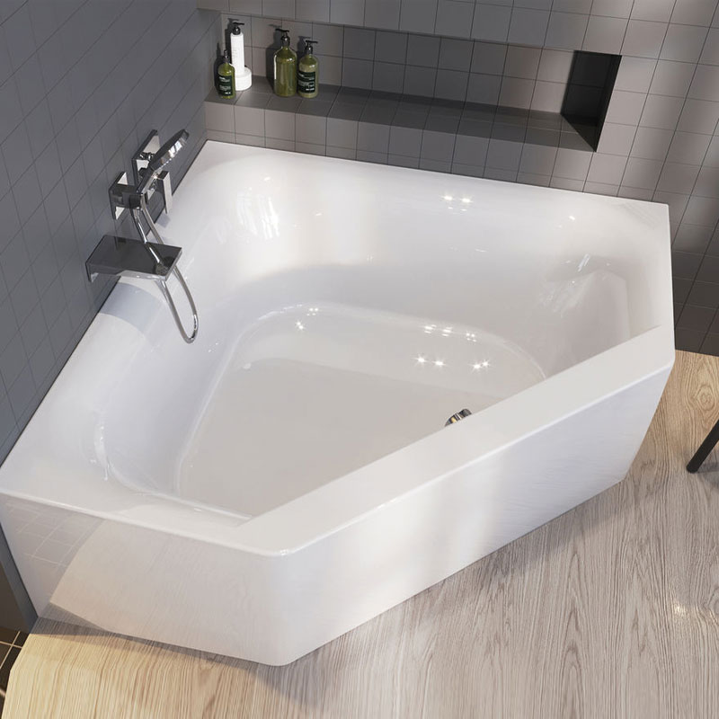 Riho Austin Plug & Play Eckbadewanne 145 x 145 x 48 cm