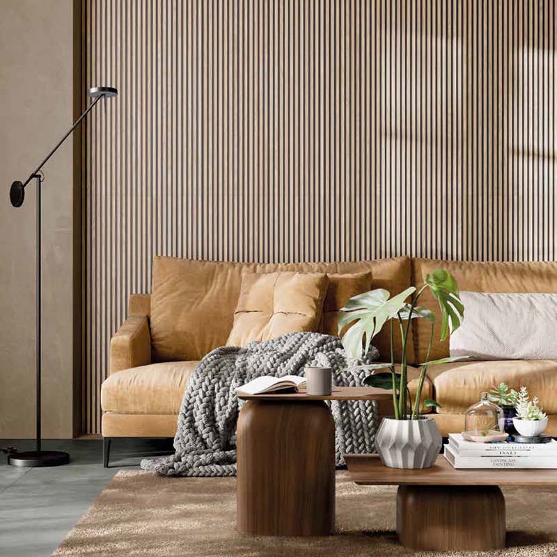 Holzoptik Wandfliese Rondine Canne 3D Ecru Black 60 x 120 cm