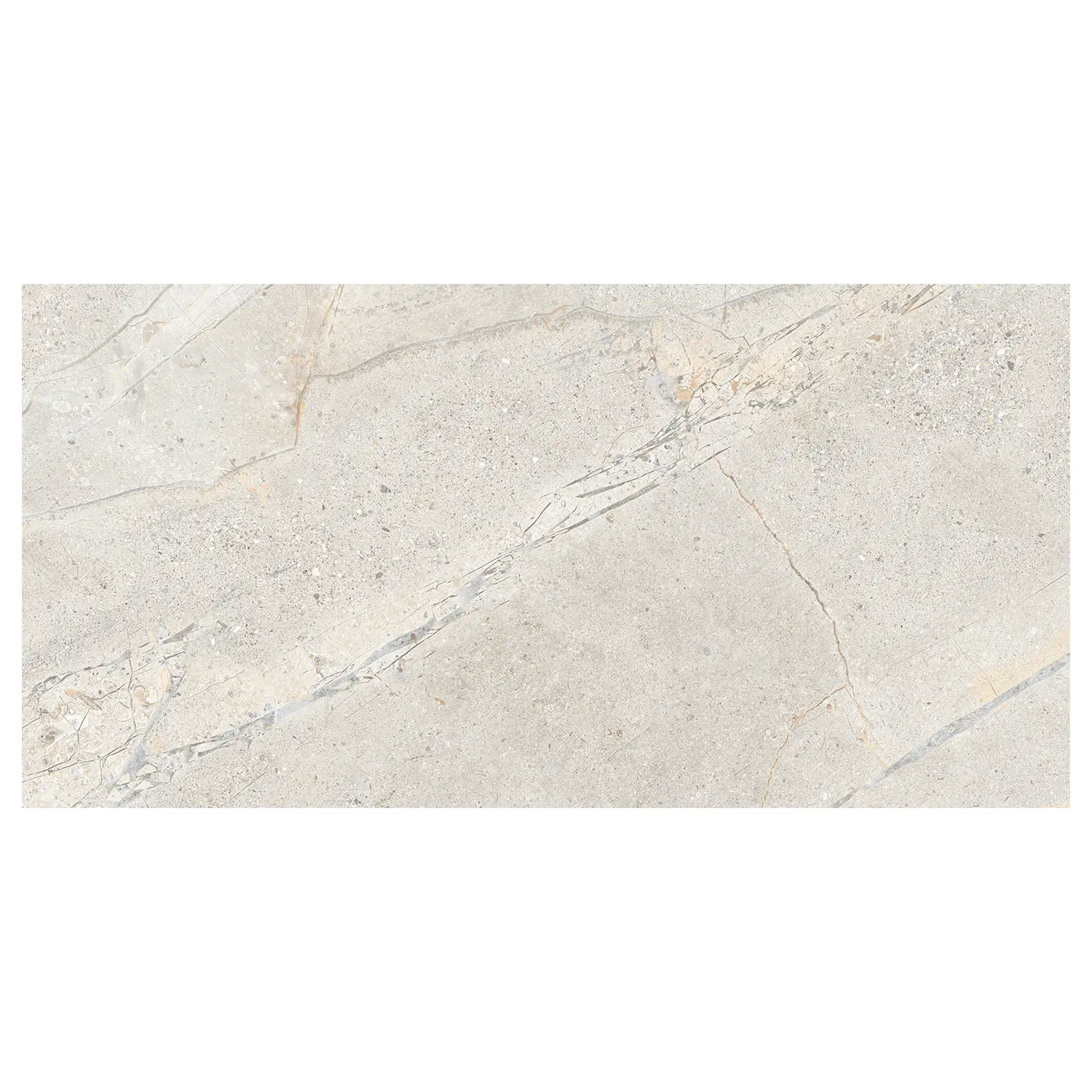 Steinoptik Fliese Crust Light Grey 60 x 120 cm