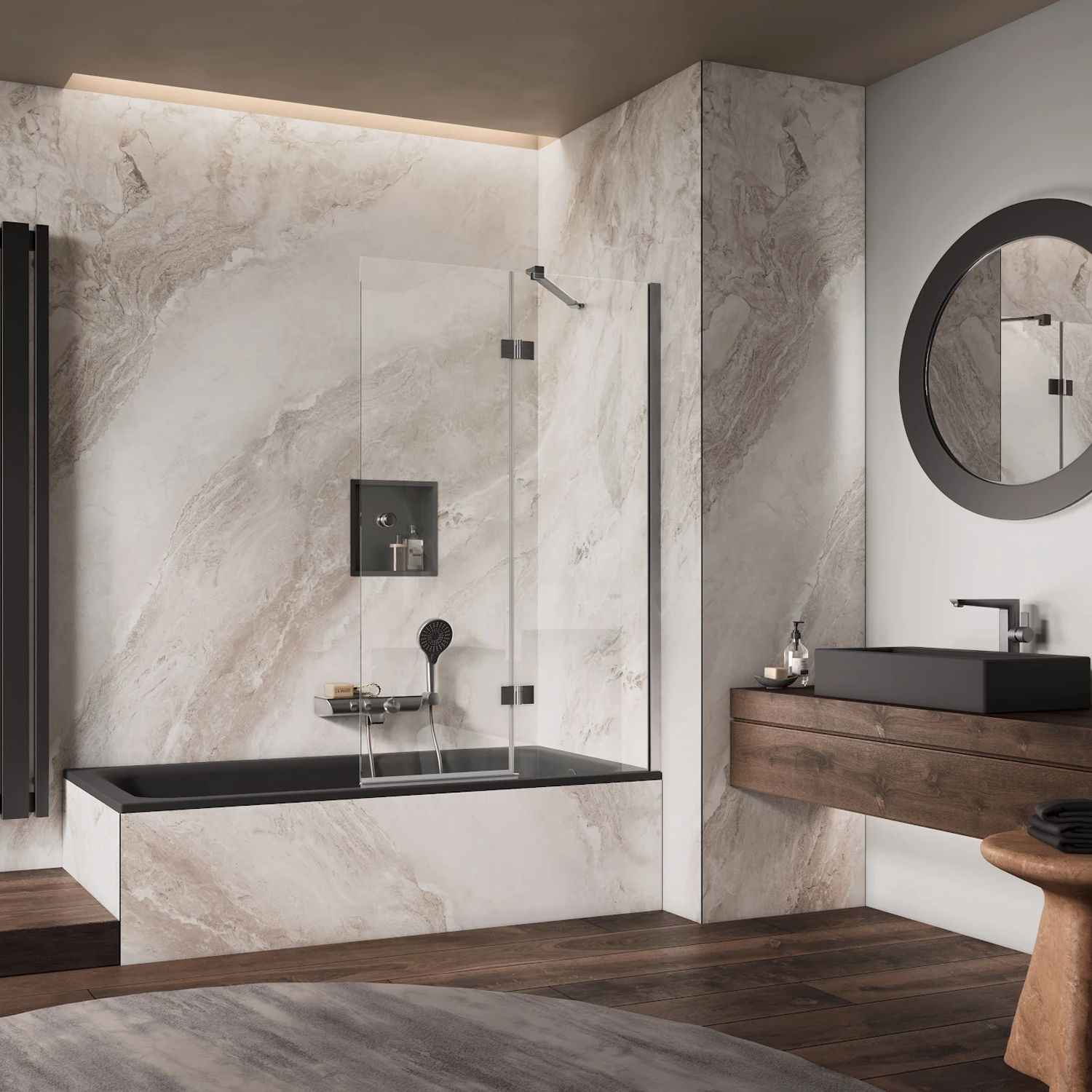 HSK RenoDeco Duschrückwand Marmor, Onyx-Grau