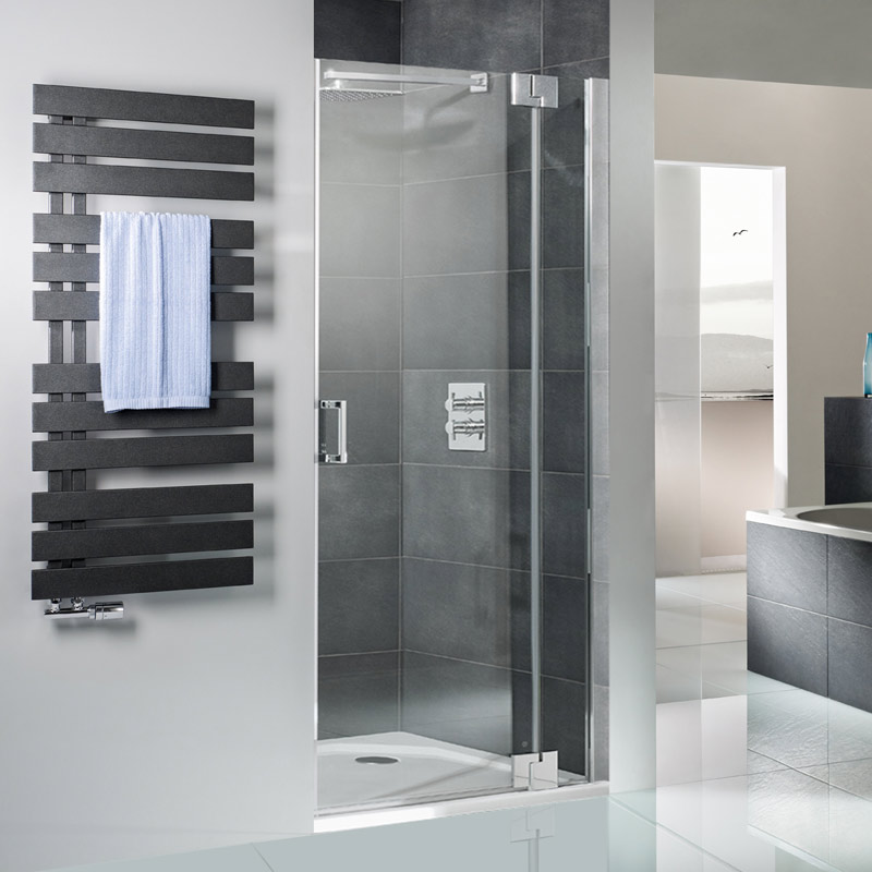 HSK K2P Drehtür an Nebenteil in Nische 120 cm