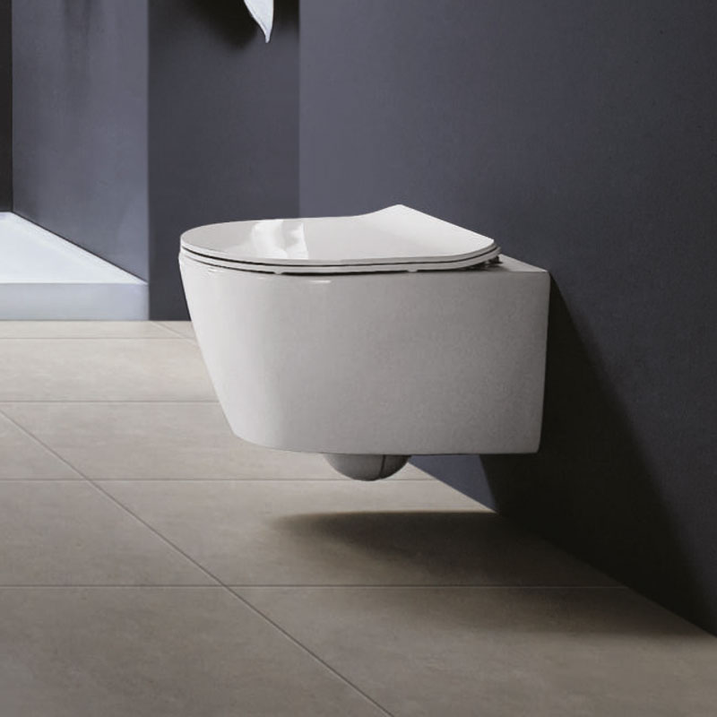 FlushTech Round Slim Wand WC spülrandlos Komplett-Set