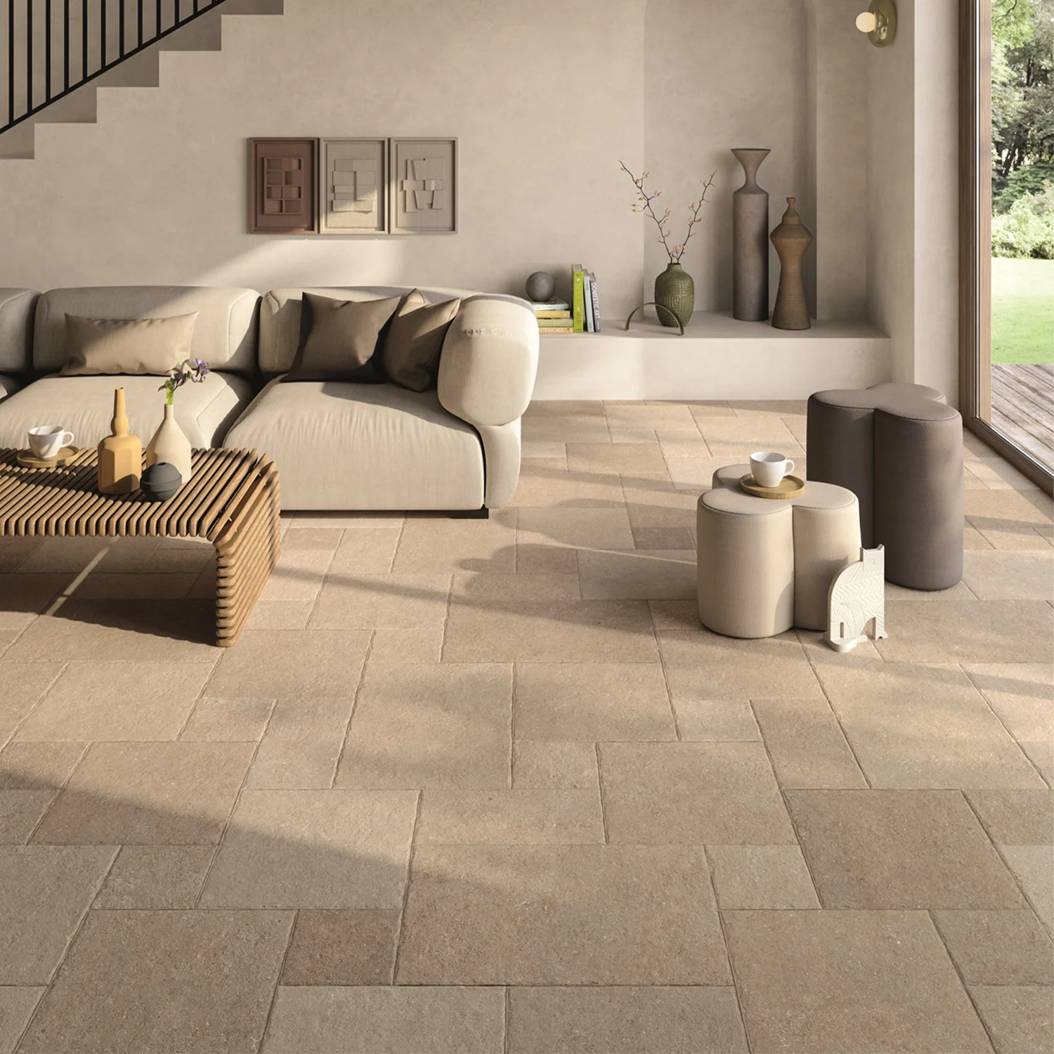 Steinoptik Fliese Sedimenti Sand Tumbled 40,6 x 60,9 cm