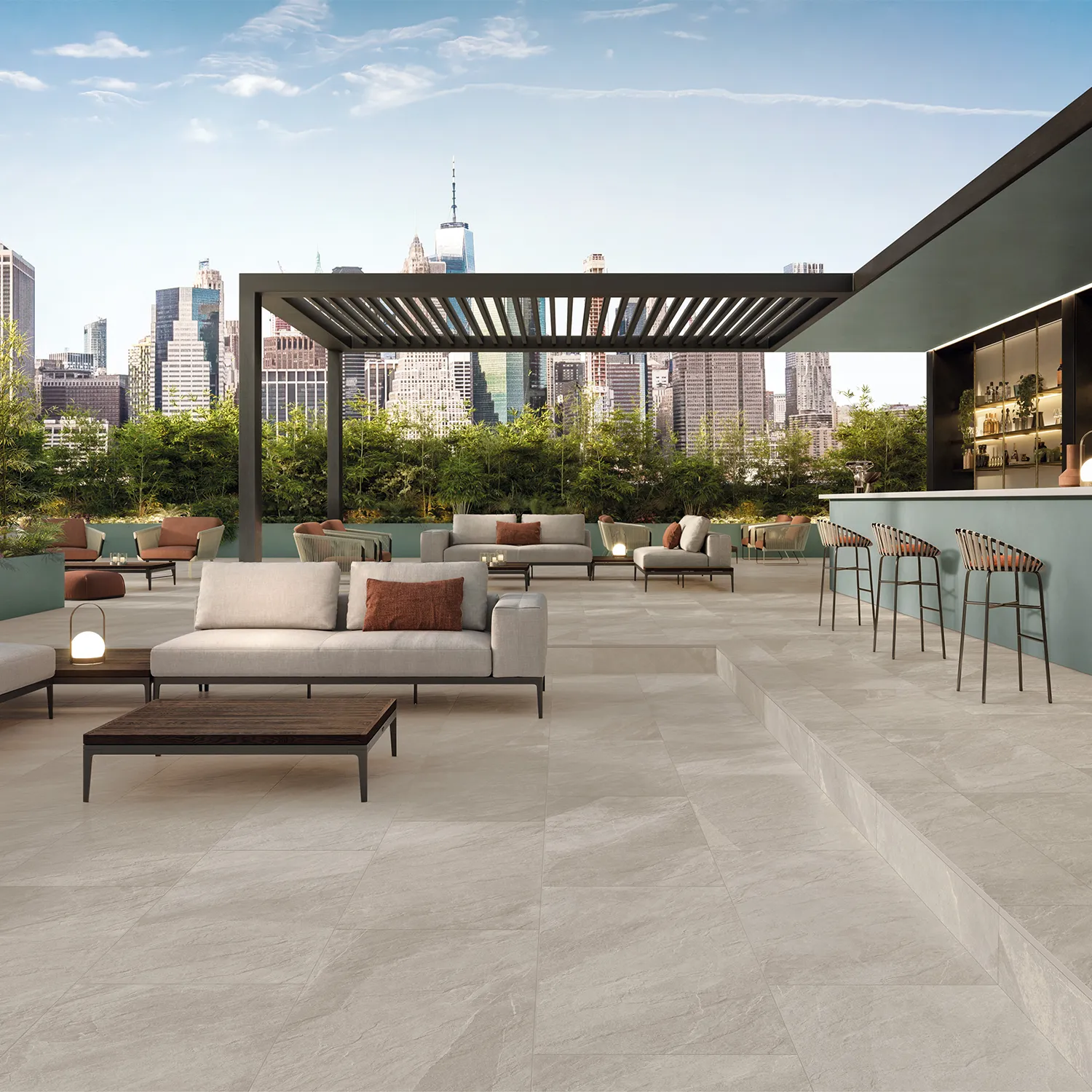 Schieferoptik Terrassenplatte Shale Taupe 60 x 120 cm