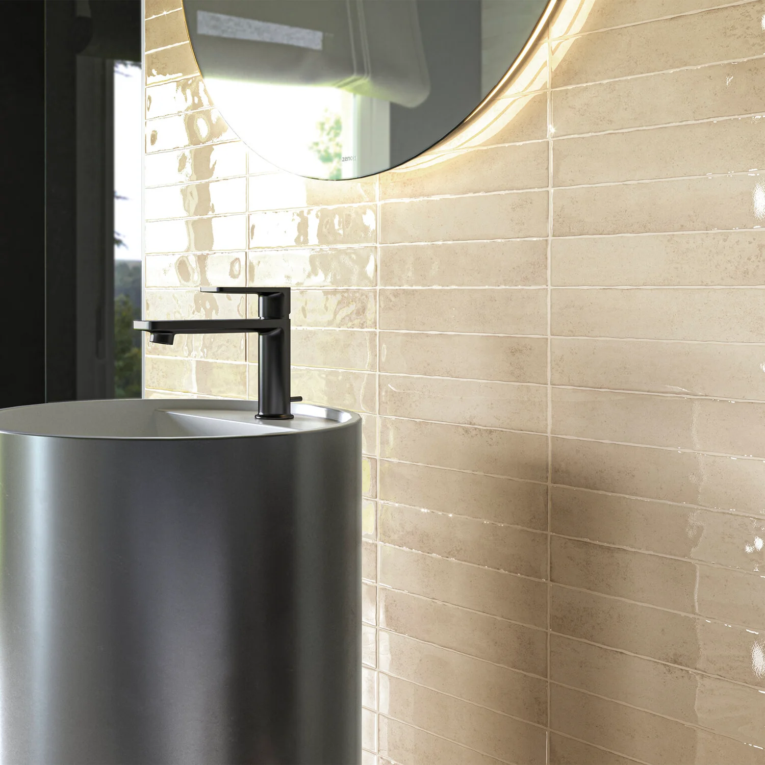 Wandfliese Brick Kalon Ivory 5 x 25 cm