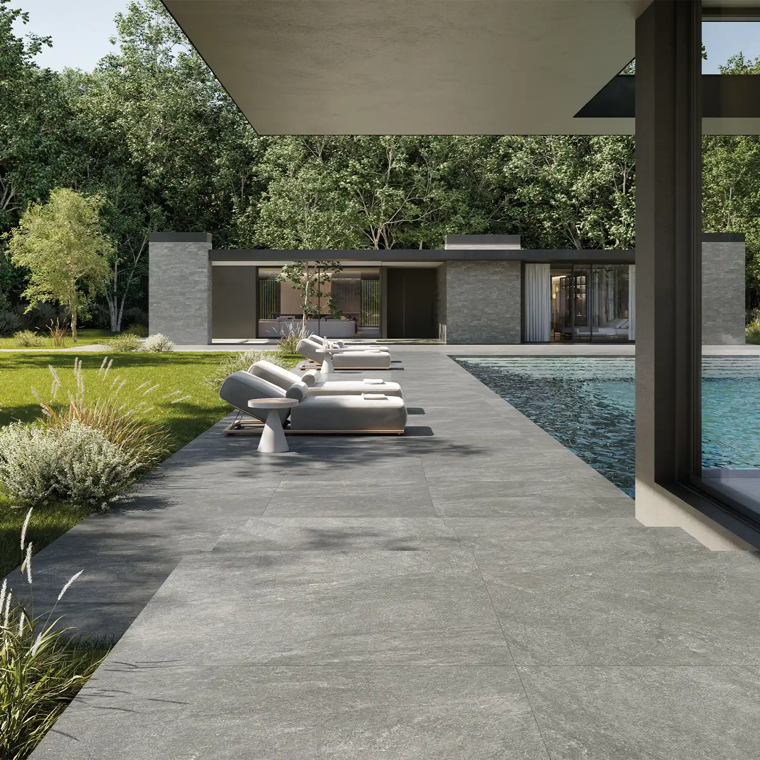 Steinoptik Terrassenplatte Origins Silver 60 x 60 cm