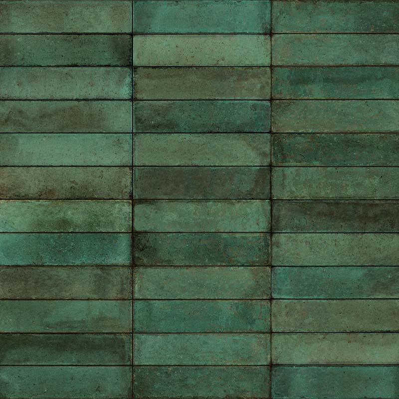 Wandfliese Vintage Brick Feel Green 6 x 25 cm