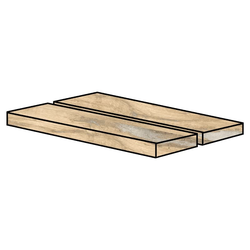 Rondine Infinity Birch 33 x 120 x 4 cm Eck-Stufenplatte DX Holzoptik