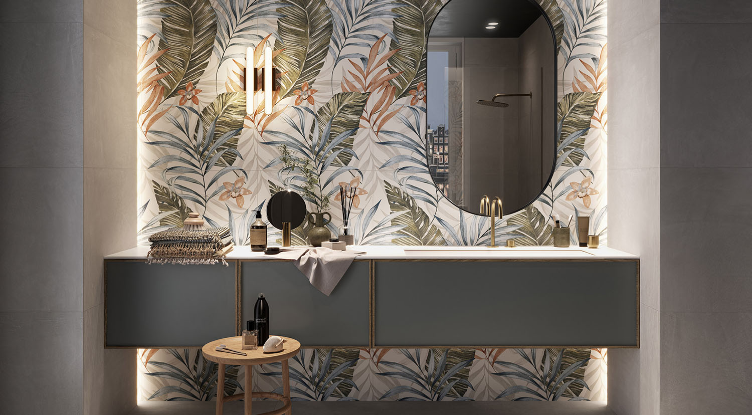 Pflanzendekor-Fliesen