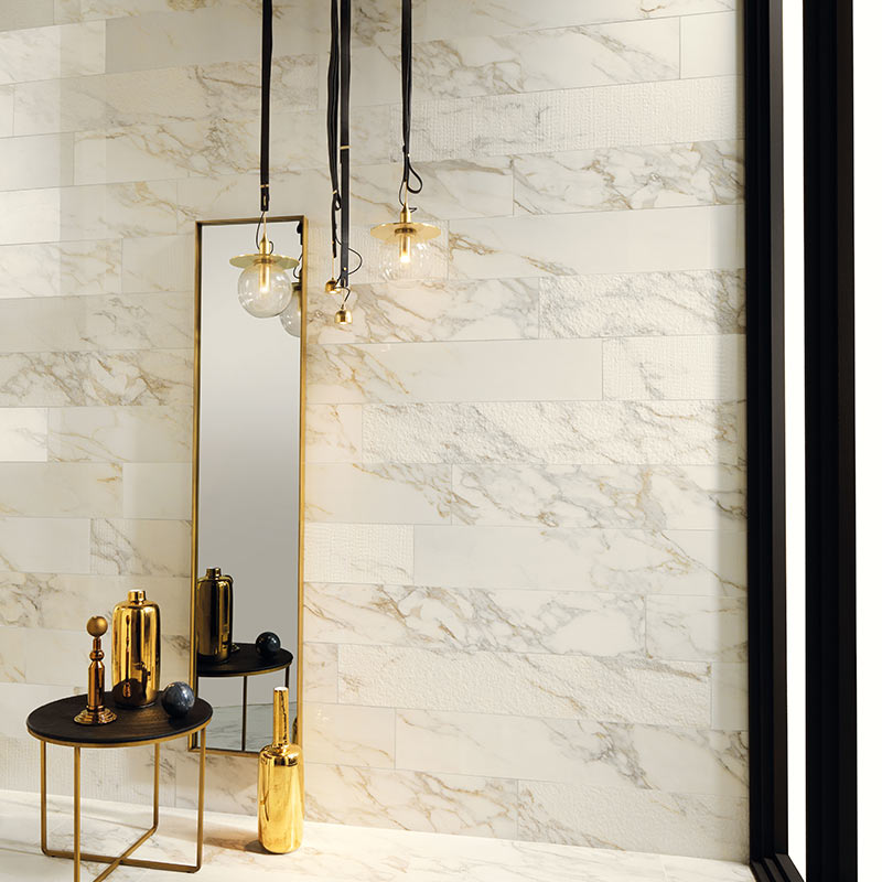 Italgraniti Marble Experience Calacatta Gold Listello Mix 20 x 120 cm