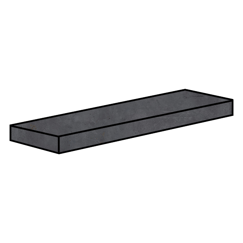 Rondine Oxyd Dark Naturale 33 x 120 x 4 cm Eck-Stufenplatte SX