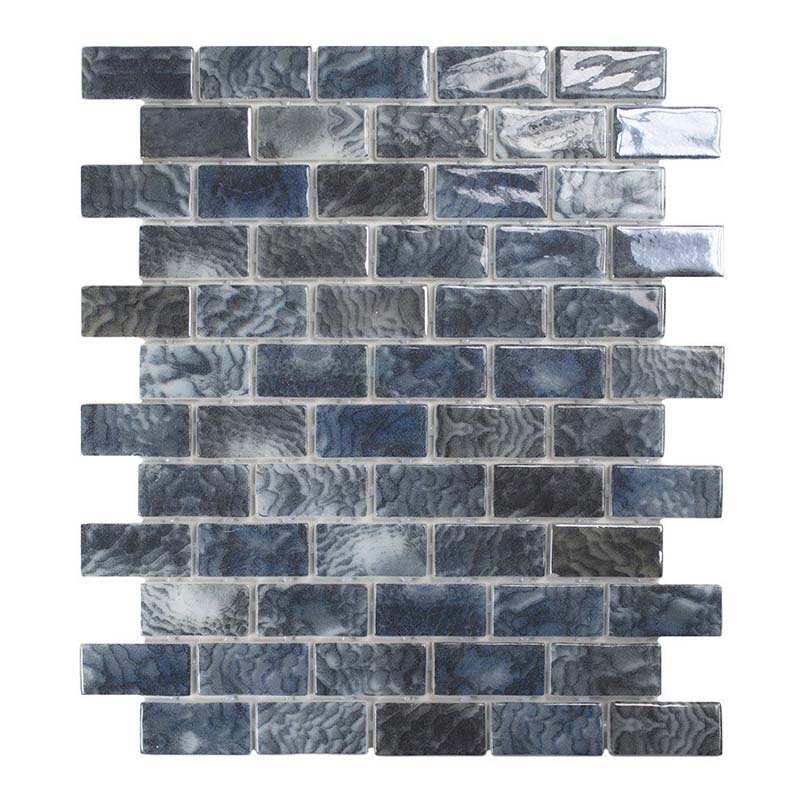 Muretto Mosaikfliesen Brick 2,5 Acqua-1 Gris glänzend