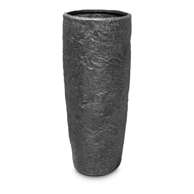 Pflanzkübel fleur ami Rocky Ø 35 cm H 79 cm black granit FL24165