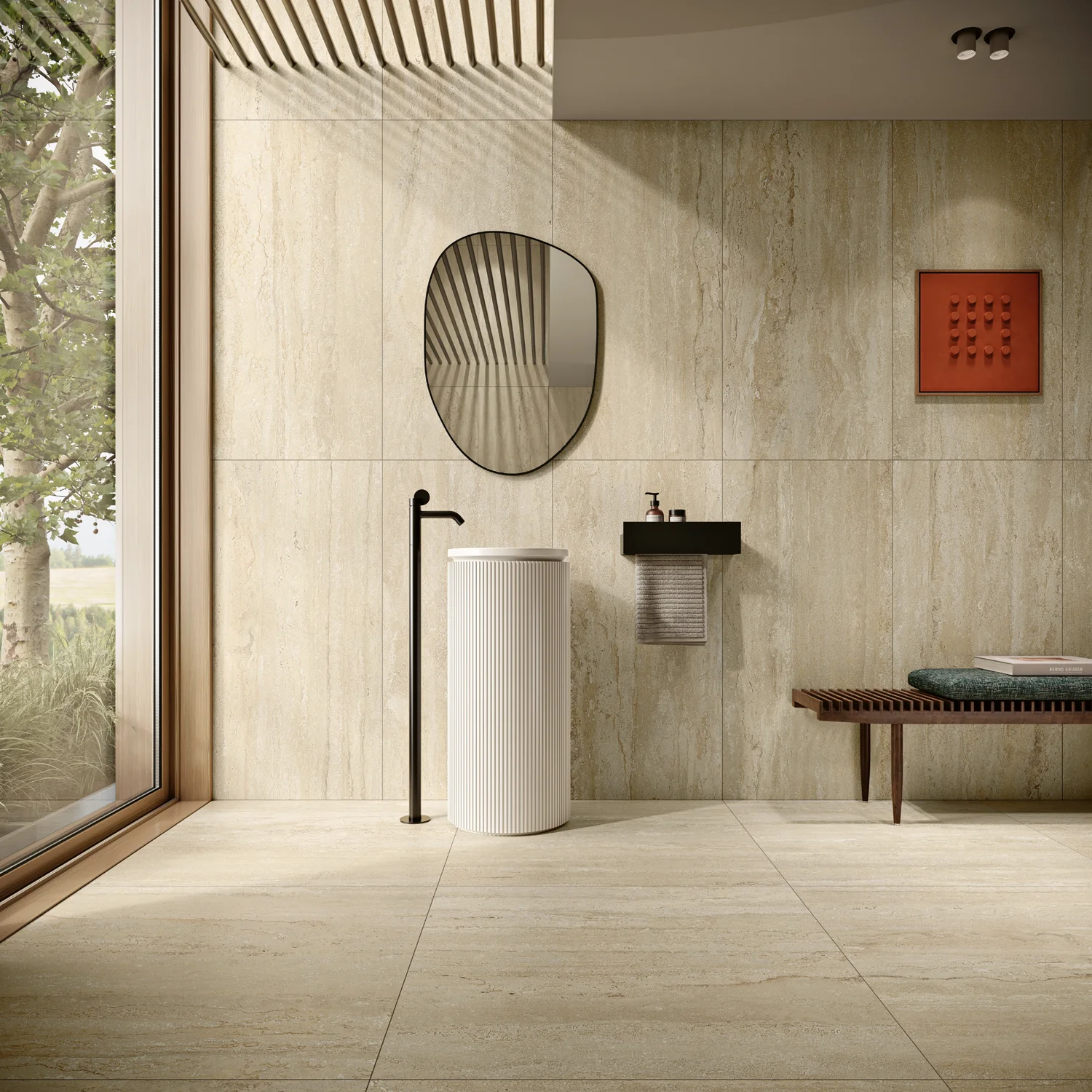 Travertin Fliese Travertino Sand 59,2 x 118,6 cm