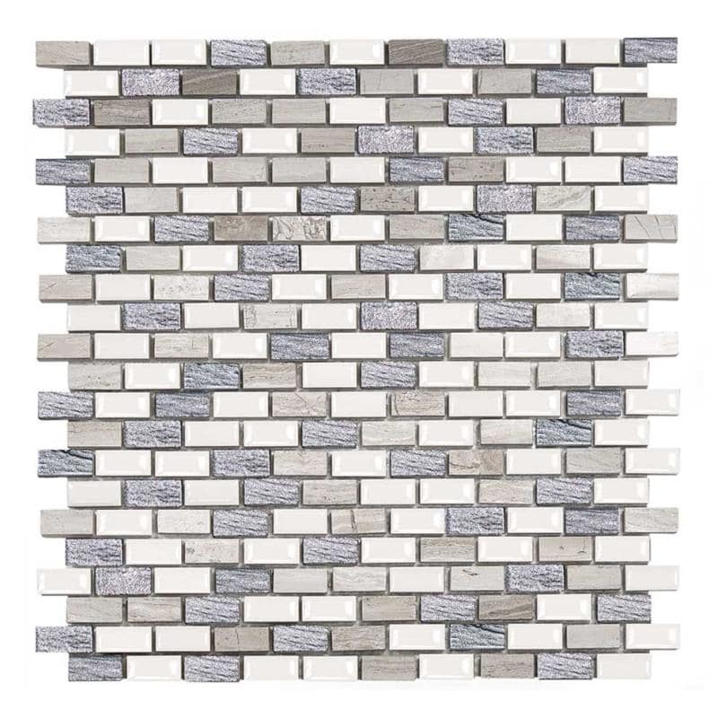 Mini-Brick-2 grigio 1 cm Brick Mosaikfliesen