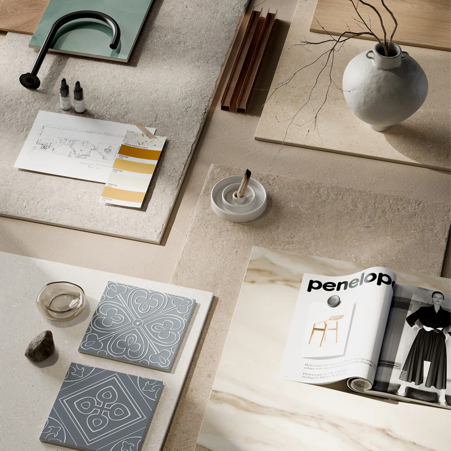 Steinoptik Fliese Sedimenti Beige Selected 60 x 60 cm