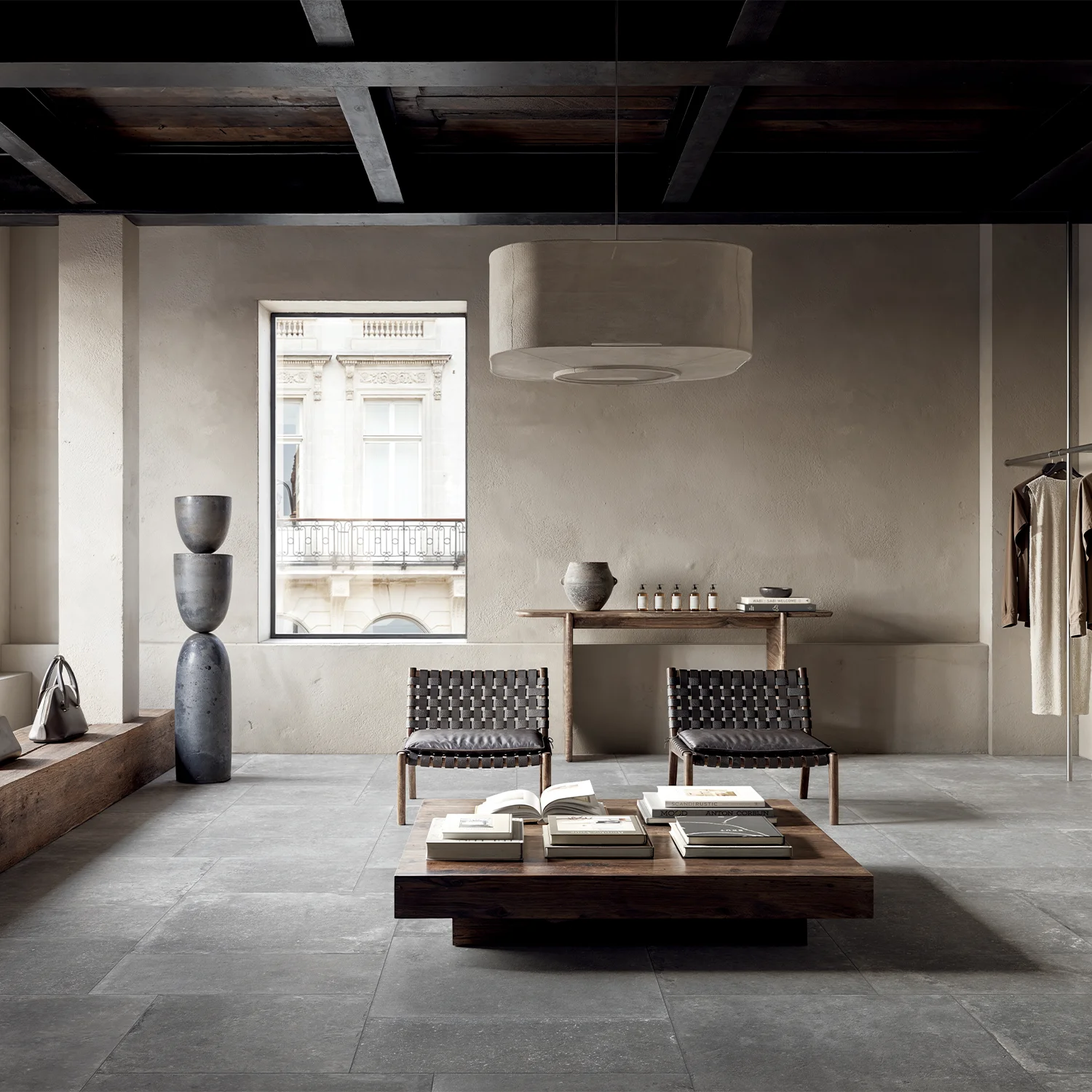 Rustikale Steinoptik Fliese Stone Pit Sky 80 x 80 cm