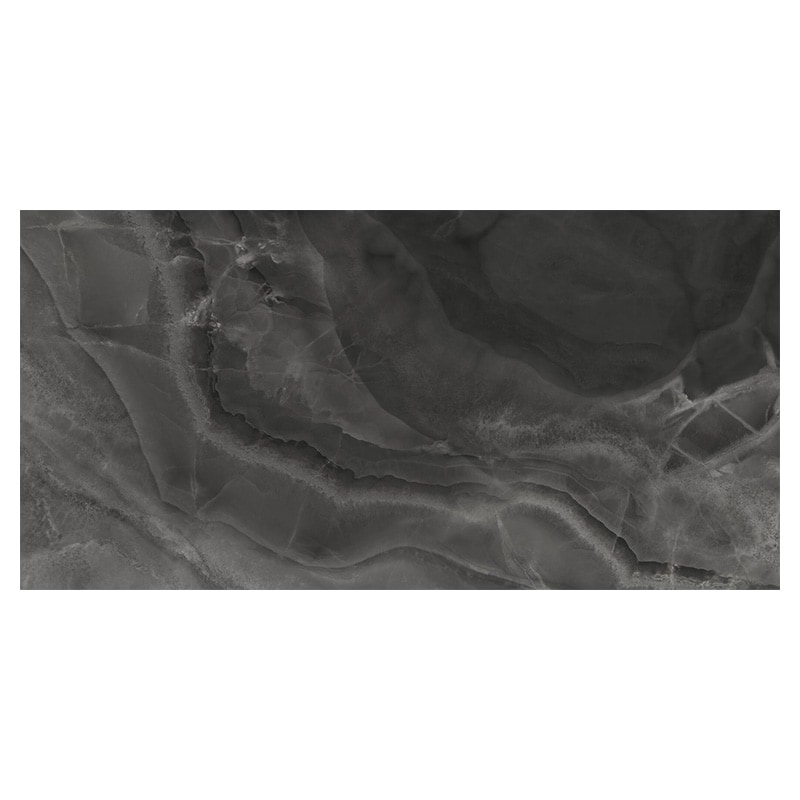Marmoroptik Fliese Mystica Black 60 x 120 cm Poliert