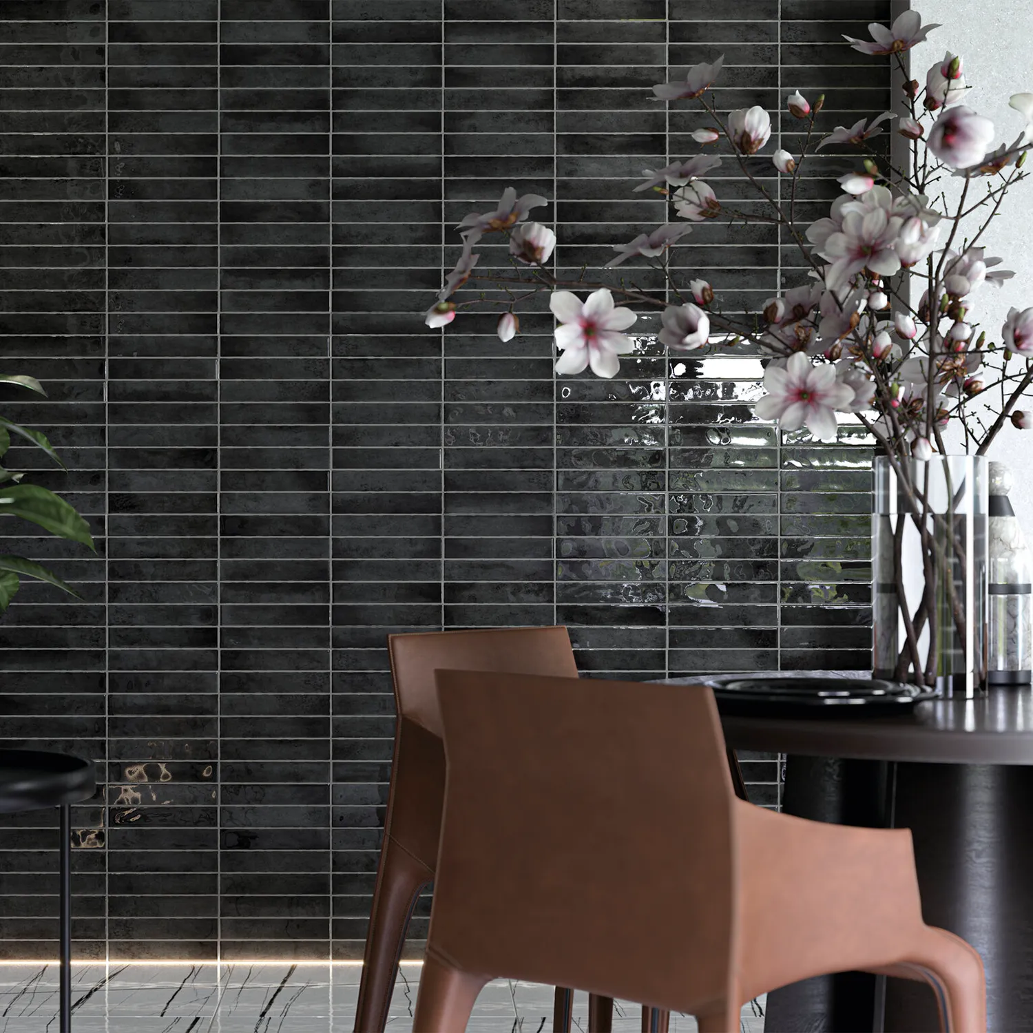 Wandfliese Brick Kalon Anthracite 5 x 25 cm