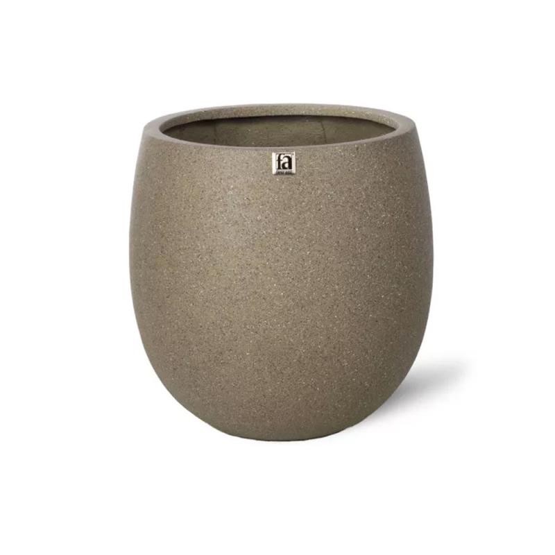 Pflanzkübel fleur ami Cliff Ø 49 cm H 55 cm granit olivgrau